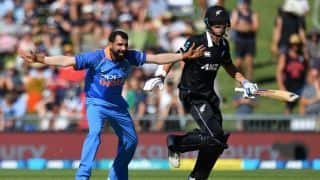 1st ODI: New Zealand fold for 157 as Kuldeep, Shami excel